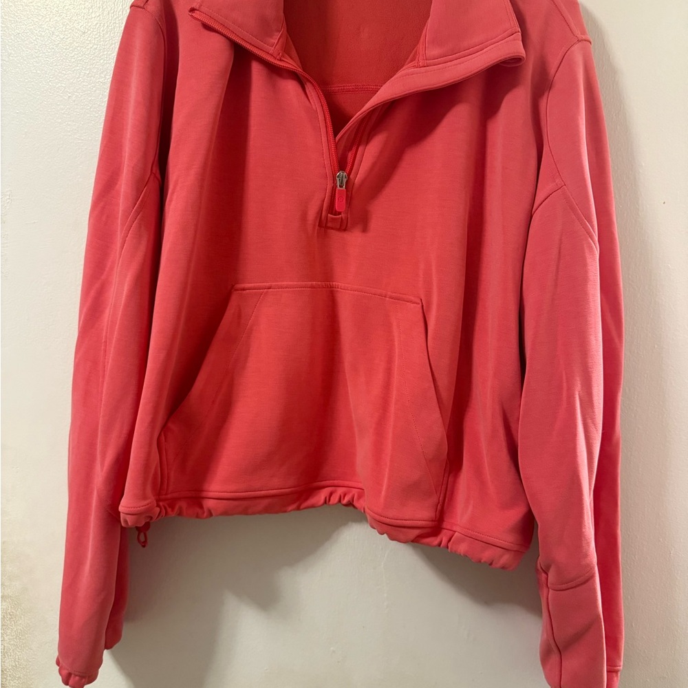 Lululemon Athletica Pink Oversized Long Sleeve Polo Sweatshirt